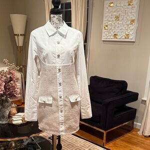 shein White and Cream Dress